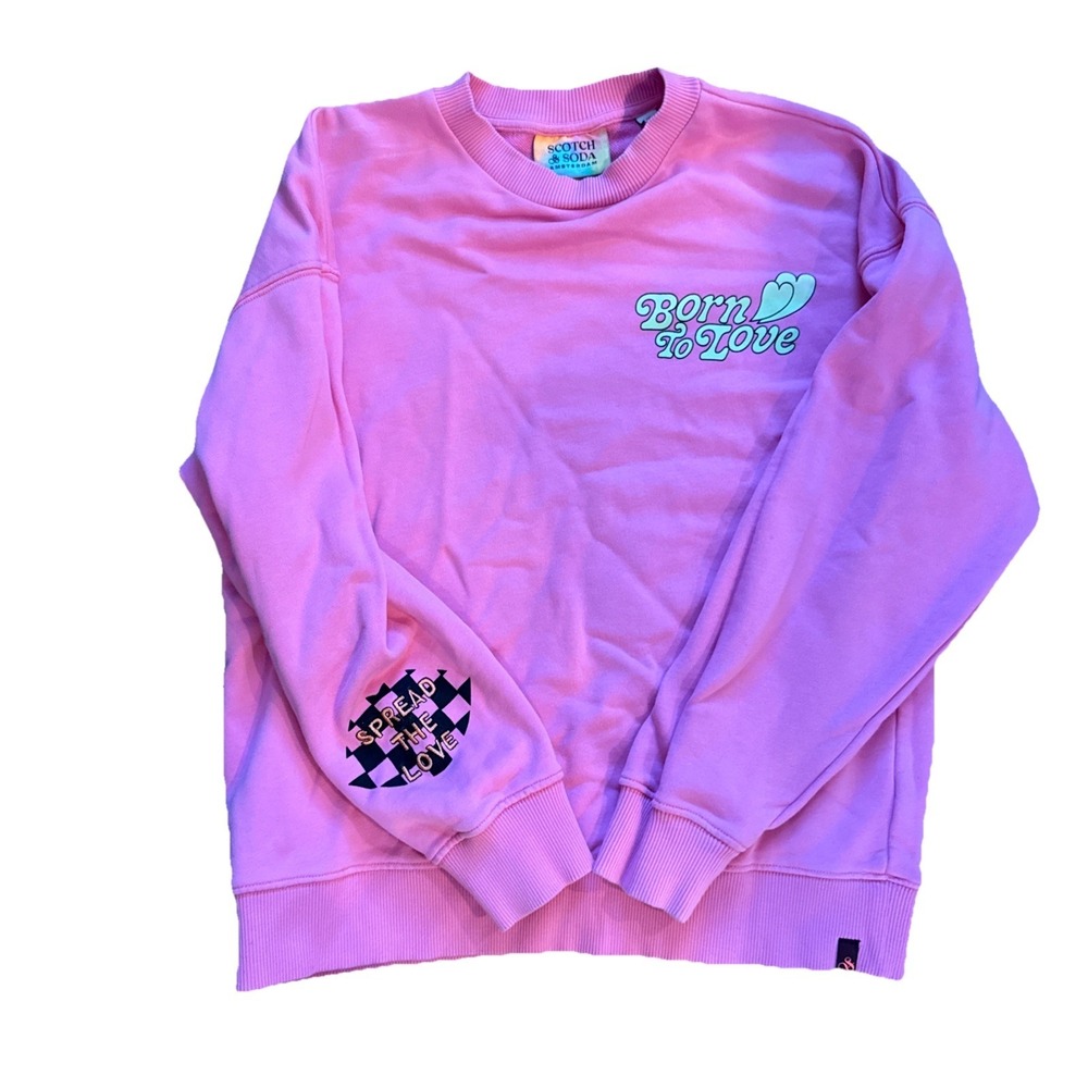 Scotch and Soda Women's Pink Graphic‎ Crewneck Pullover Sweatshirt Size XS Pride